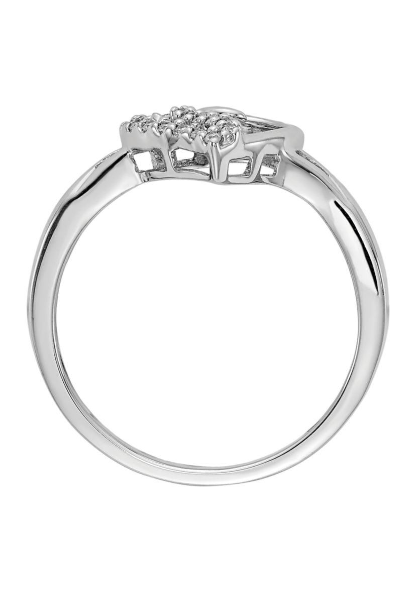1/10 ct. t.w. Diamond Heart Ring in 14K White Gold