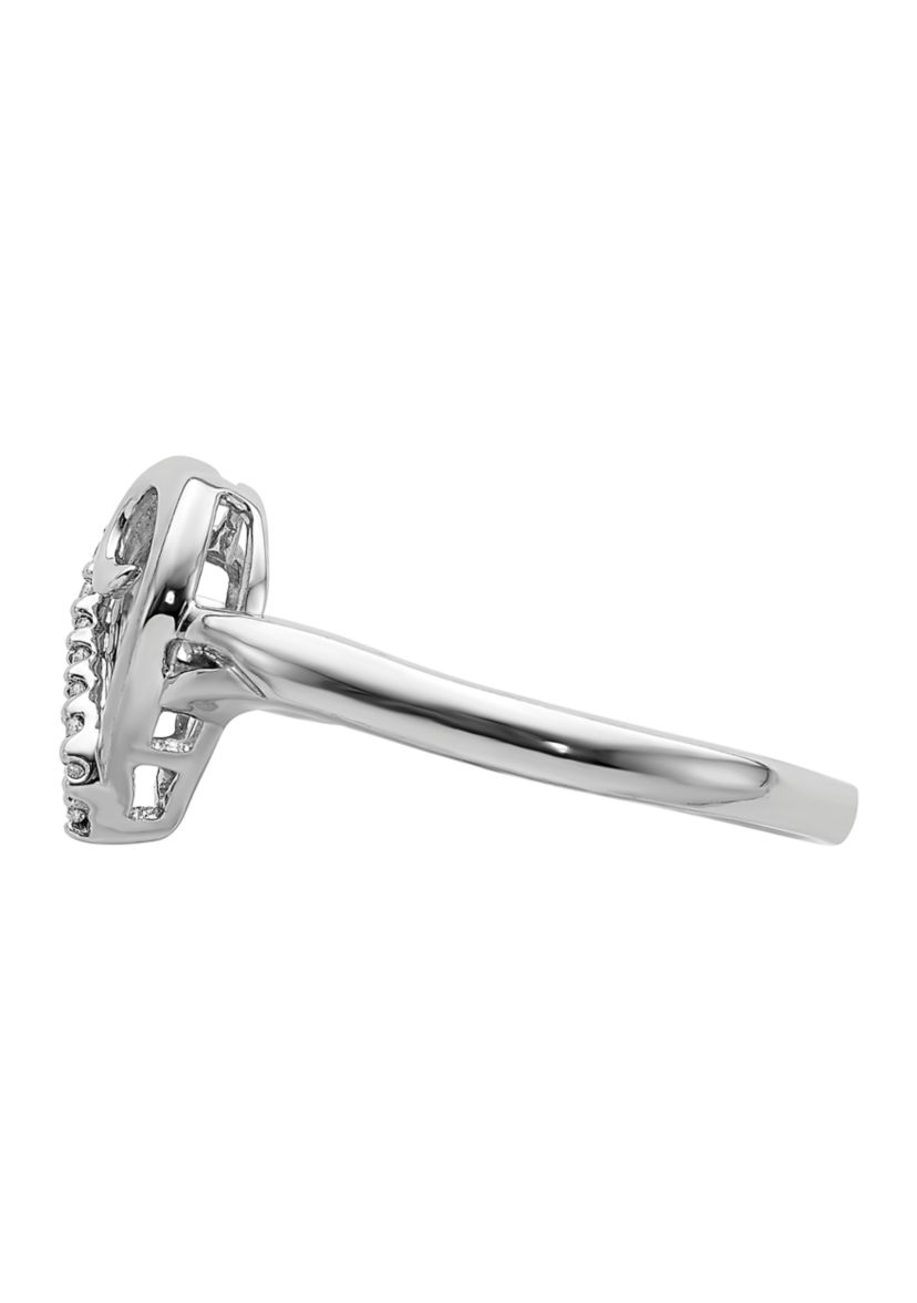 1/10 ct. t.w. Diamond Heart Ring in 14K White Gold