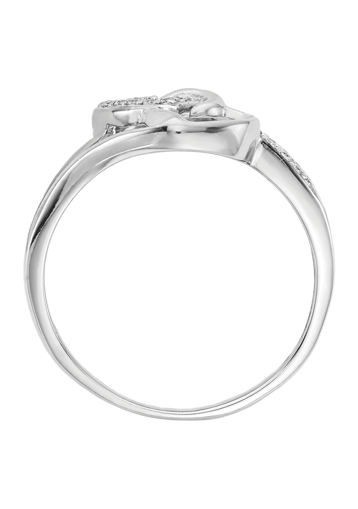 1/10 ct. t.w. Diamond Hearts Ring in 14K White Gold