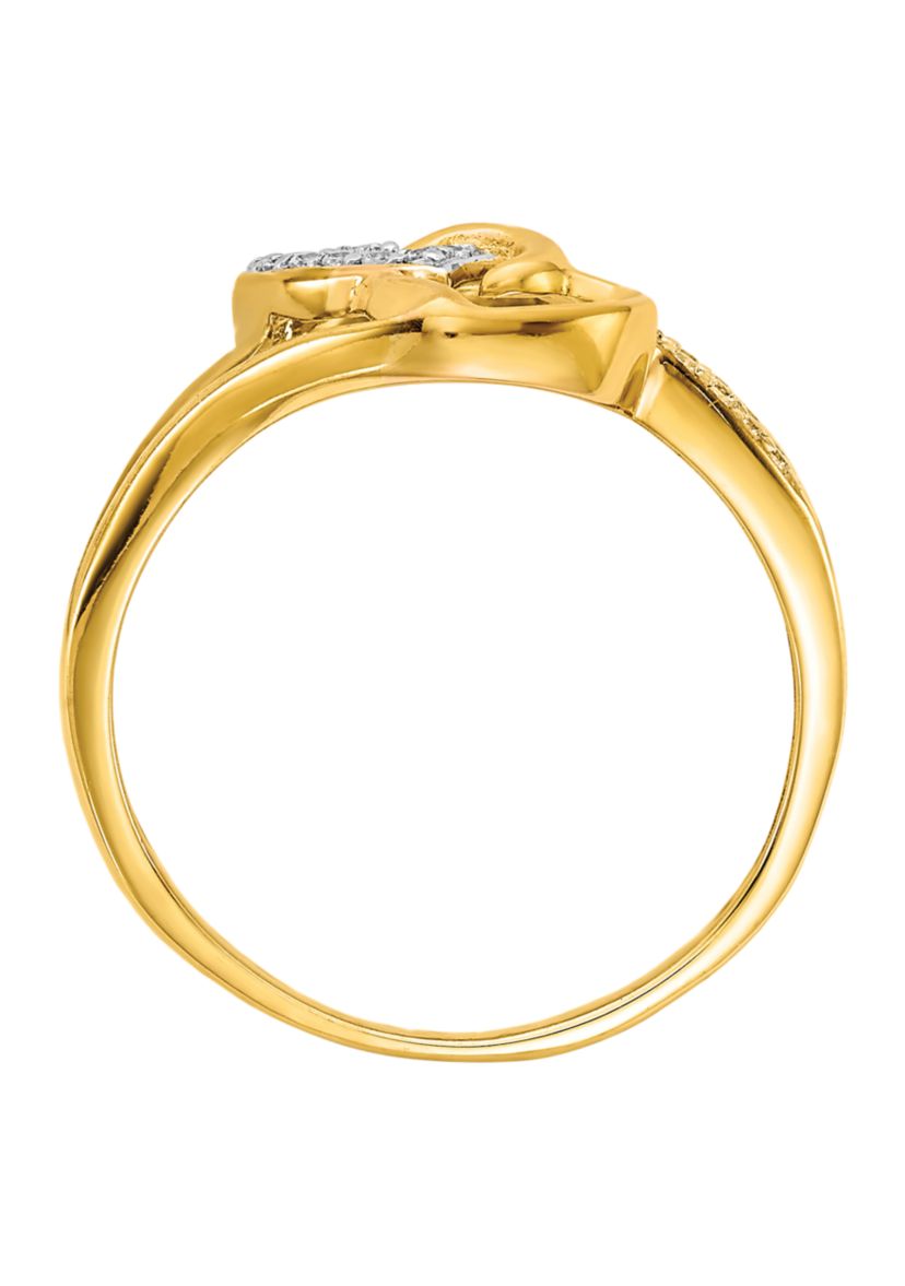 Belk & Co. 1/10 ct. t.w. Diamond Hearts Ring in 14K Yellow Gold | Belk