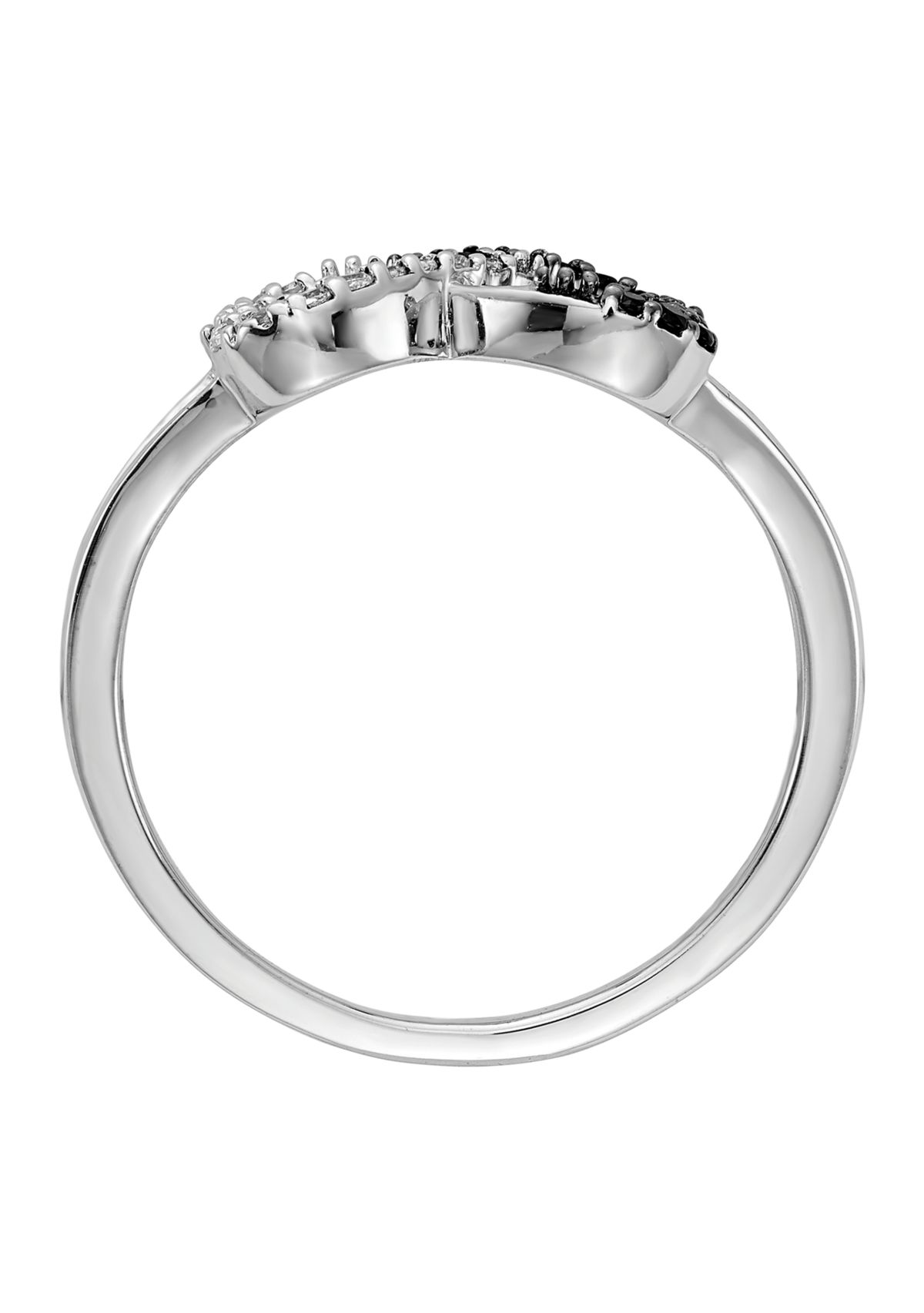 1/6 ct. t.w. Black and White Diamond Infinity Heart Ring in 14K White Gold
