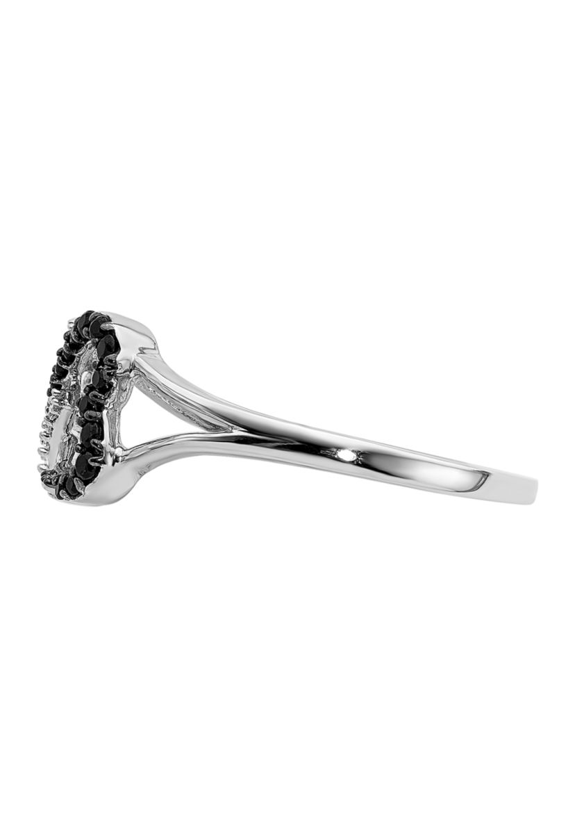 1/6 ct. t.w. Black and White Diamond Infinity Heart Ring in 14K White Gold