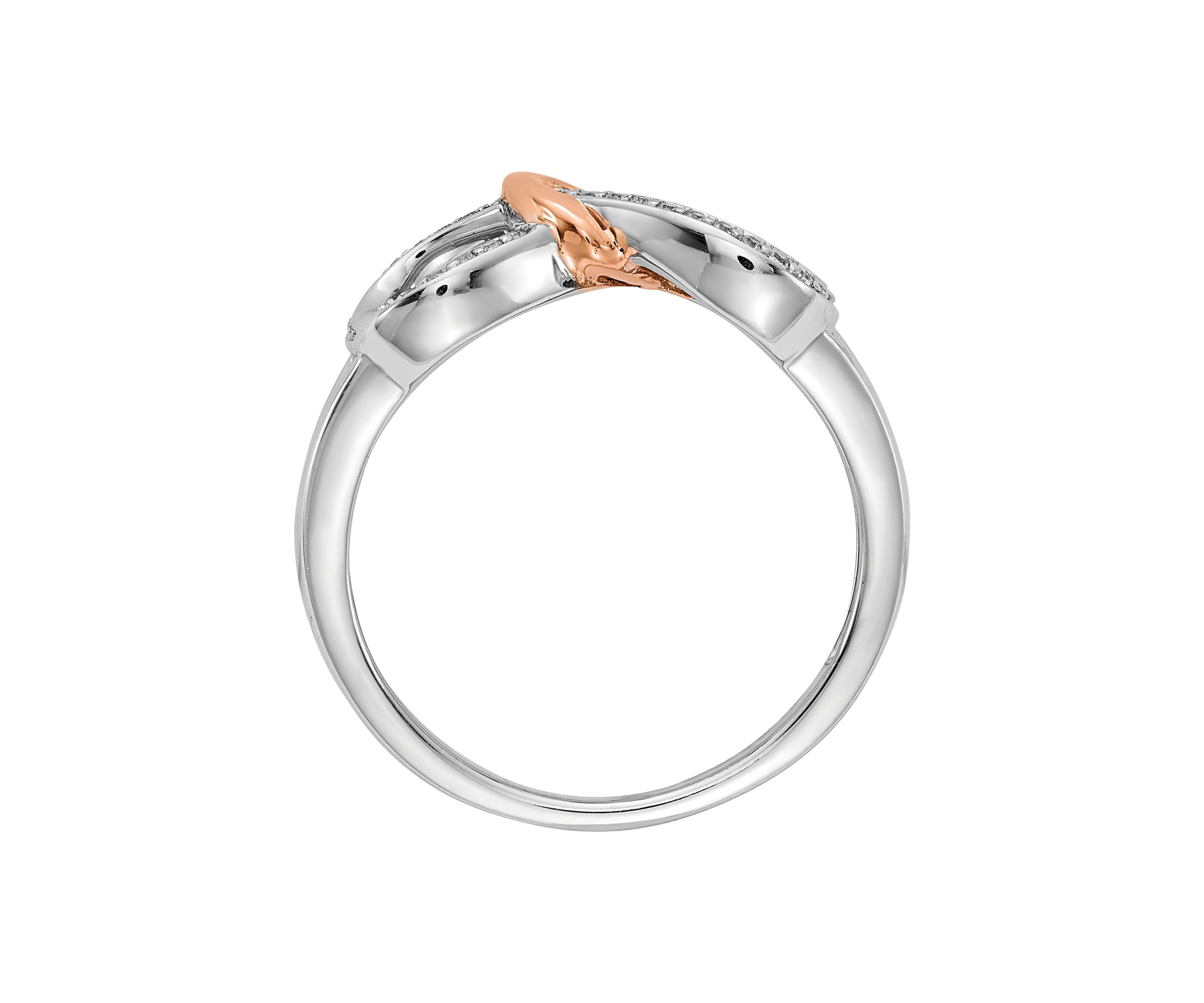 1/10 ct. t.w. Diamond Infinity with Heart Ring in 14K Two-Tone Gold 