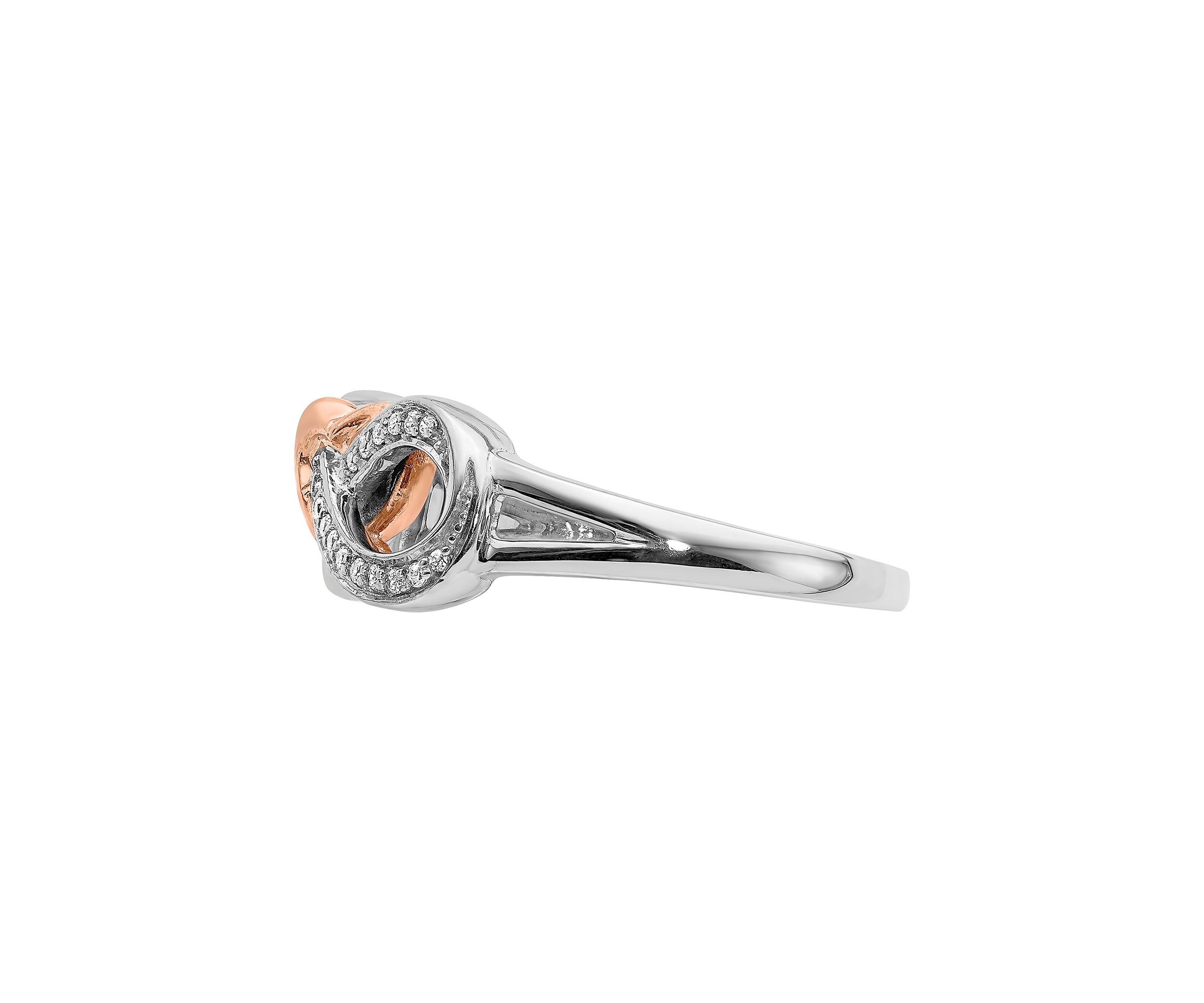 1/10 ct. t.w. Diamond Infinity with Heart Ring in 14K Two-Tone Gold 