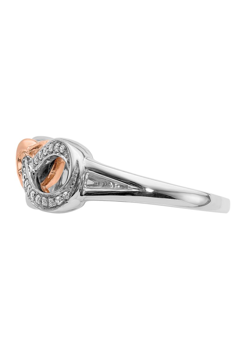 1/10 ct. t.w. Diamond Infinity with Heart Ring in 14K Two-Tone Gold 