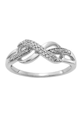 Belk & Co 1/10 Ct. T.w. Diamond Infinity Symbol Ring In 14K White Gold