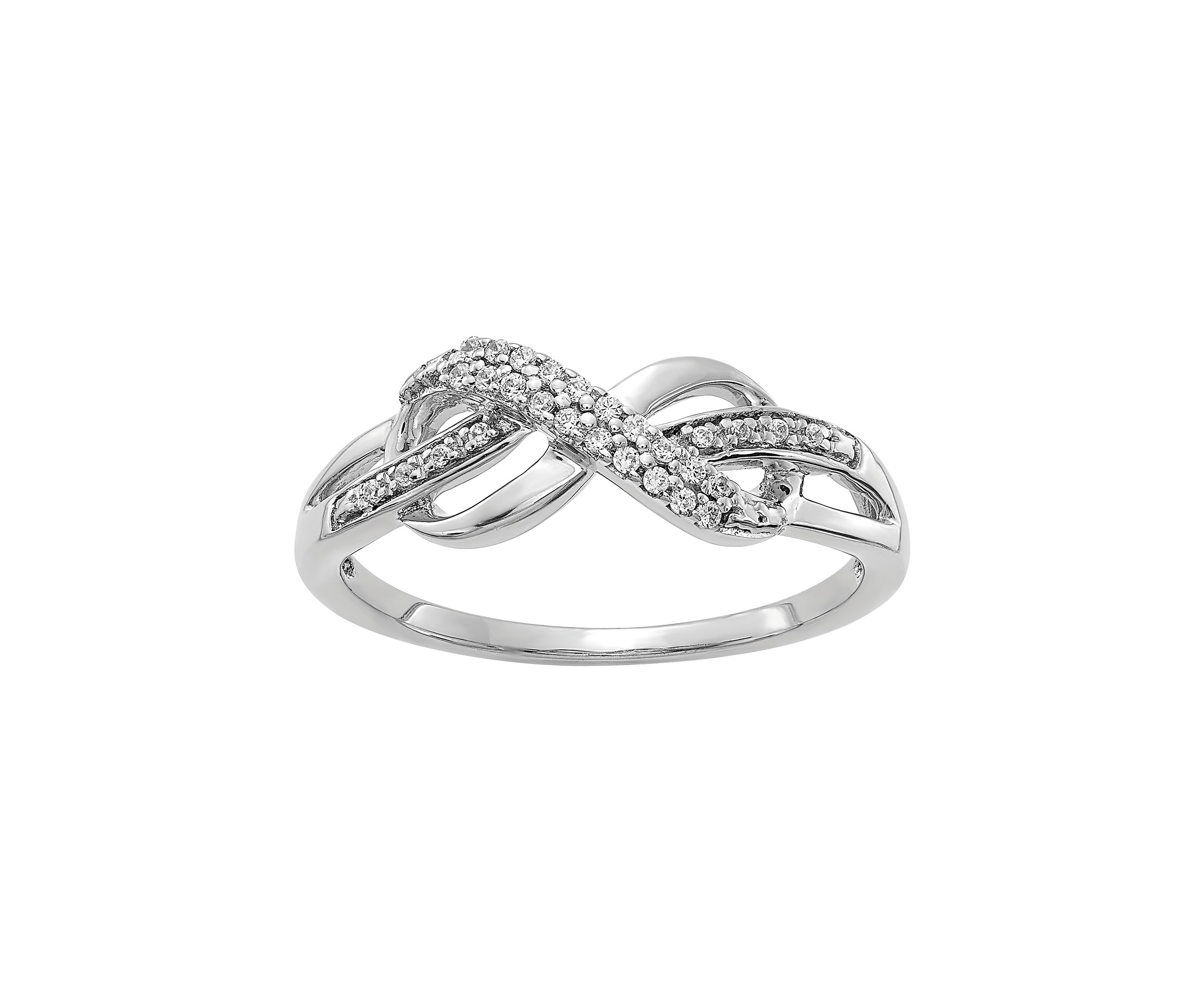 1/10 ct. t.w. Diamond Infinity Symbol Ring in 14K White Gold