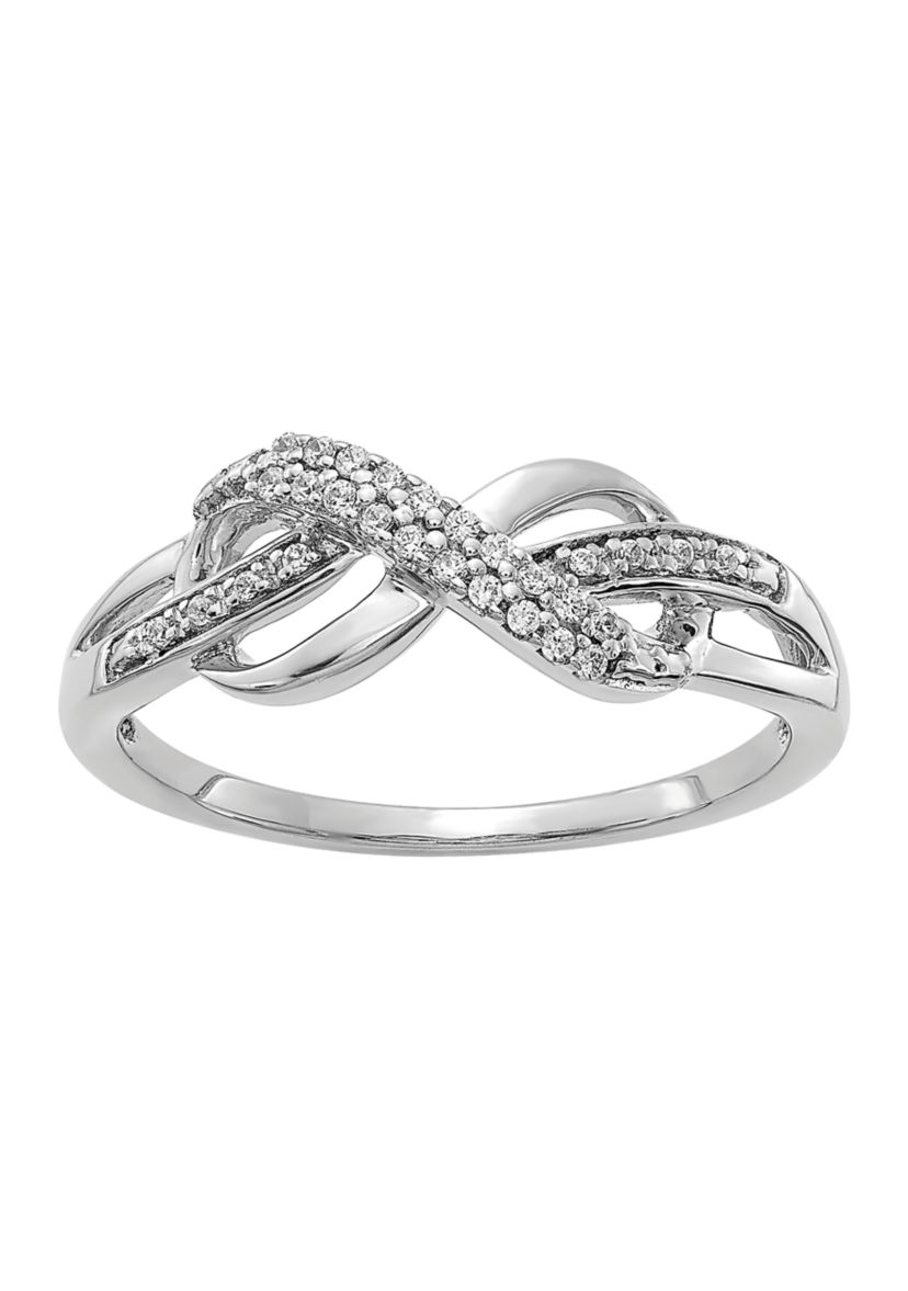 1/10 ct. t.w. Diamond Infinity Symbol Ring in 14K White Gold