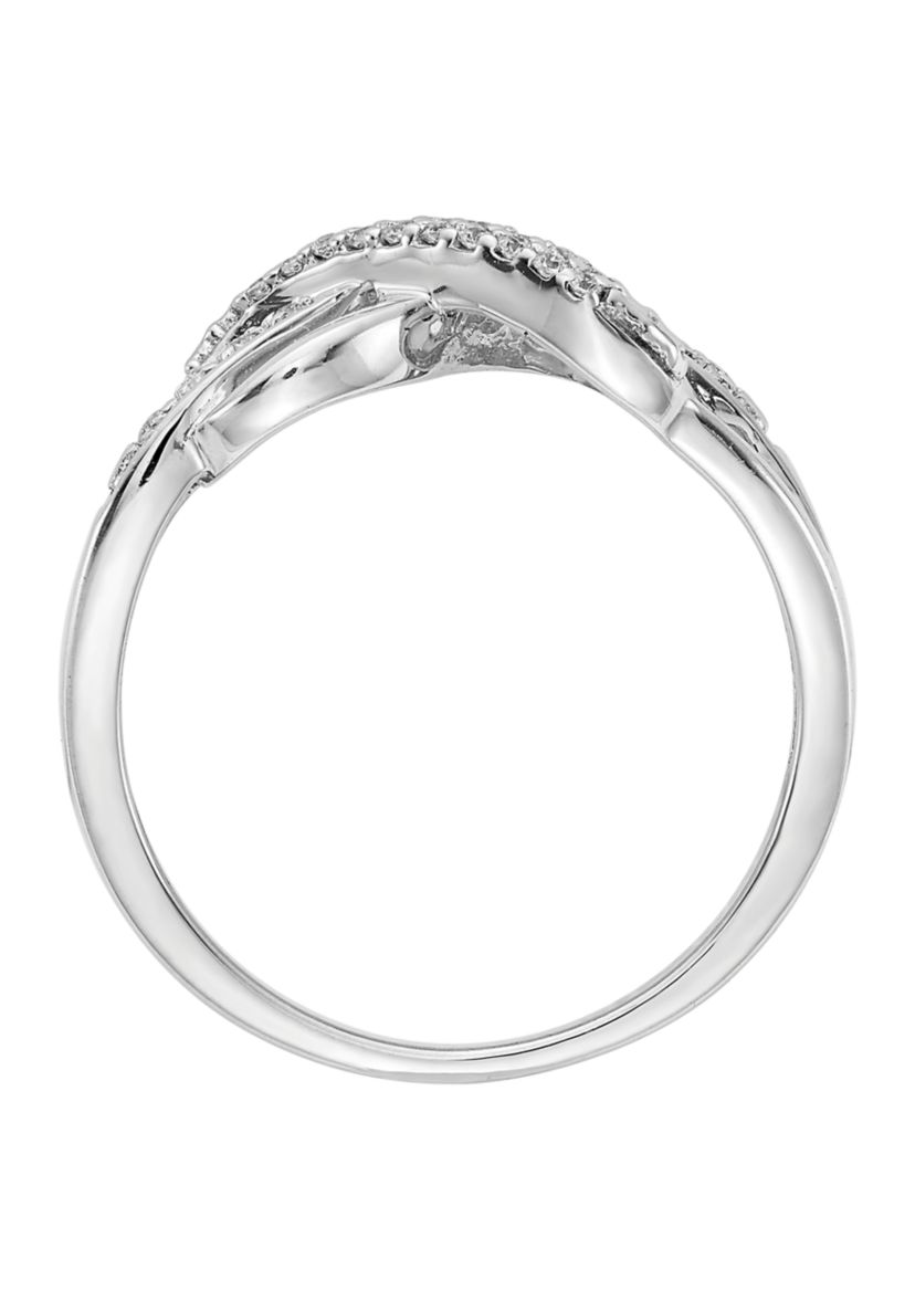 1/10 ct. t.w. Diamond Infinity Symbol Ring in 14K White Gold