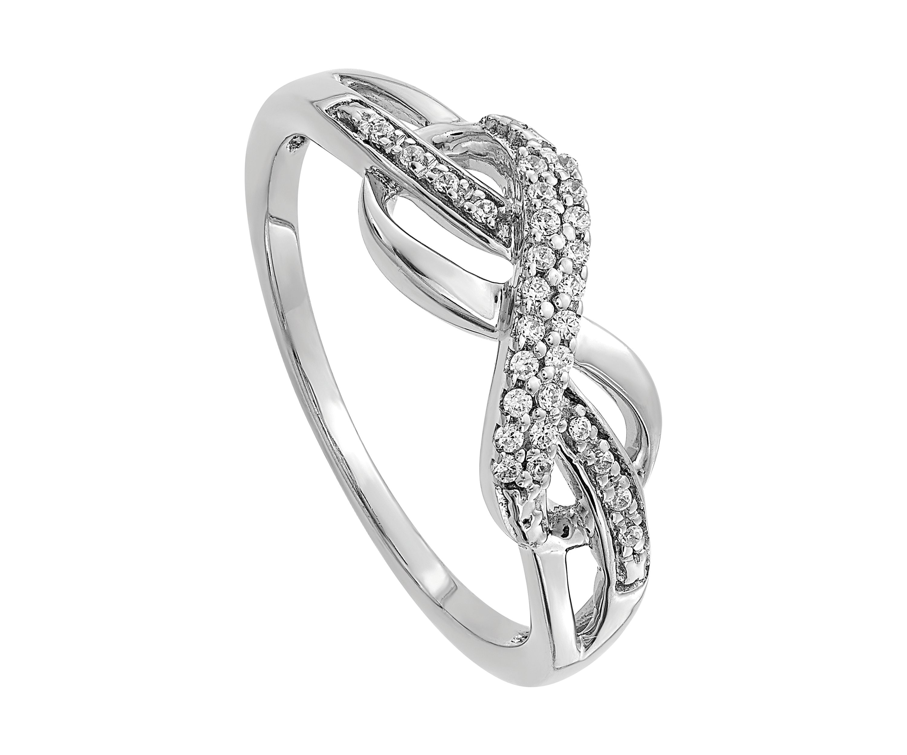 1/10 ct. t.w. Diamond Infinity Symbol Ring in 14K White Gold