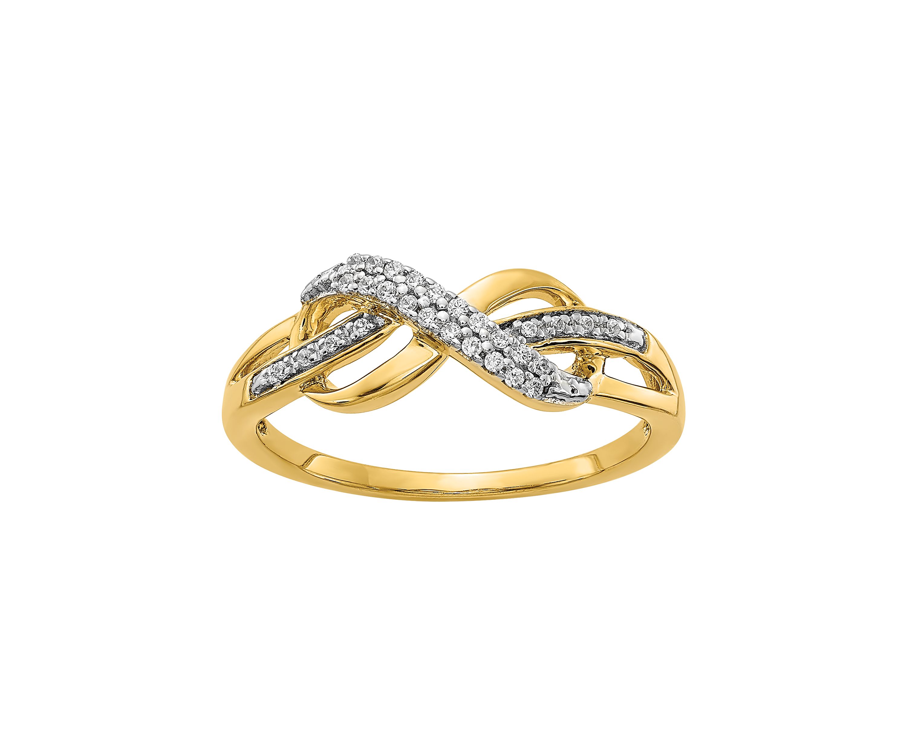 1/10 ct. t.w. Diamond Infinity Symbol Ring in 14K Yellow Gold