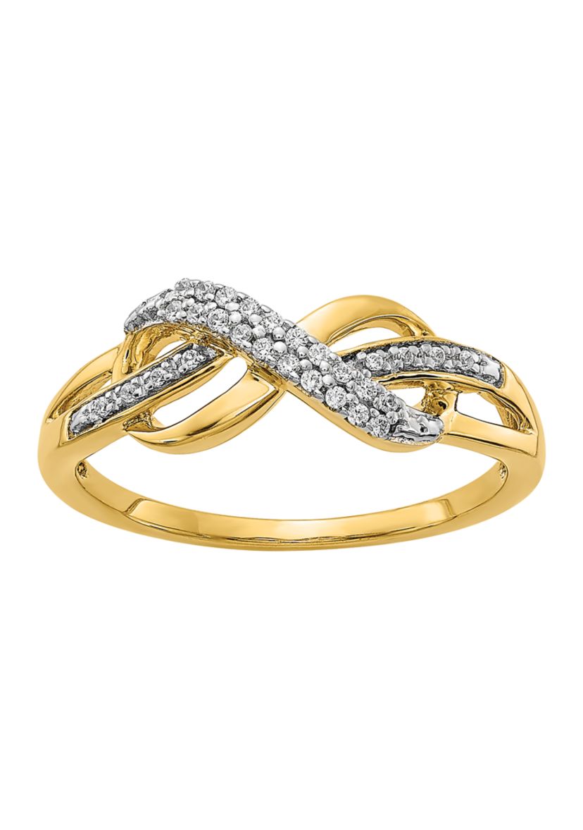 1/10 ct. t.w. Diamond Infinity Symbol Ring in 14K Yellow Gold