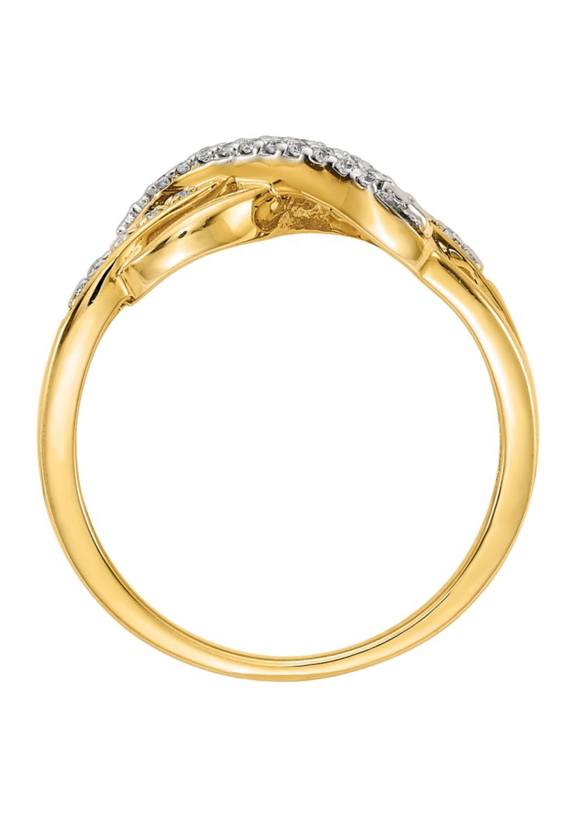 1/10 ct. t.w. Diamond Infinity Symbol Ring in 14K Yellow Gold