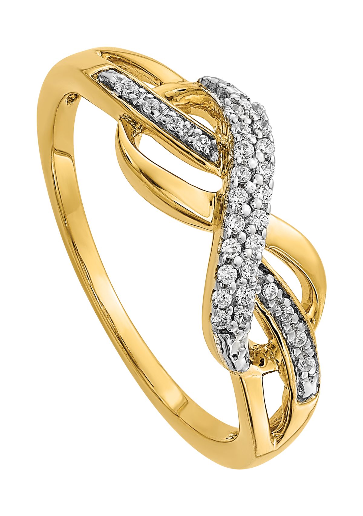 Belk & Co. 1/10 ct. t.w. Diamond Infinity Symbol Ring in 14K Yellow ...
