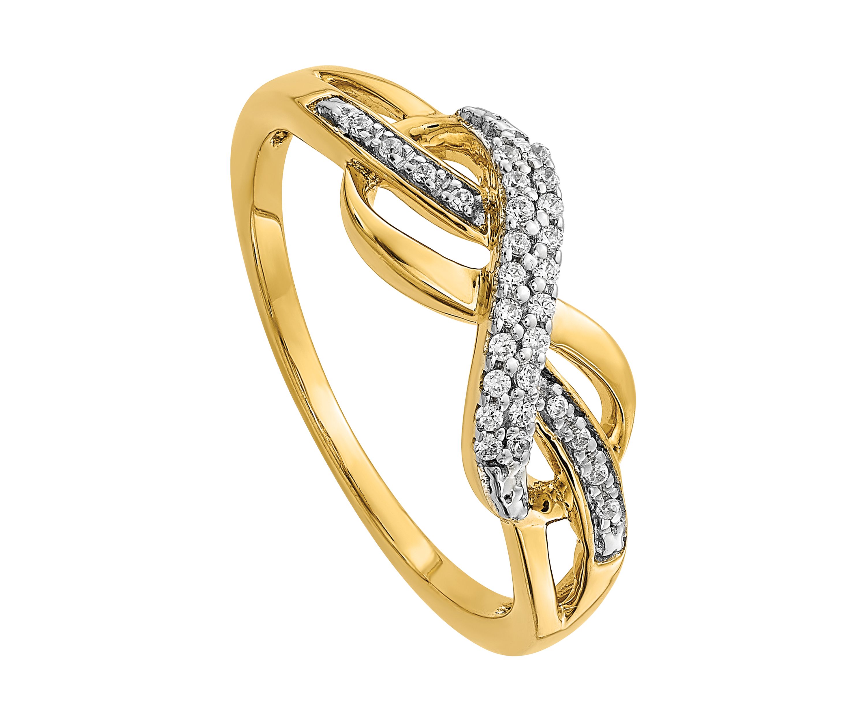 1/10 ct. t.w. Diamond Infinity Symbol Ring in 14K Yellow Gold