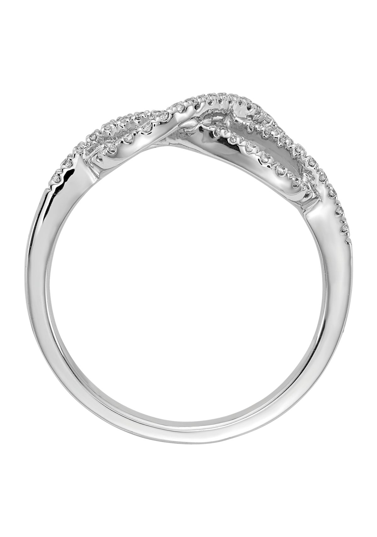 1/4 ct. t.w. Diamond Celtic Knot Ring in 14K White Gold