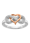 1/6 ct. t.w. Diamond Heart Infinity Symbol Ring in 14K Two-Tone Gold 