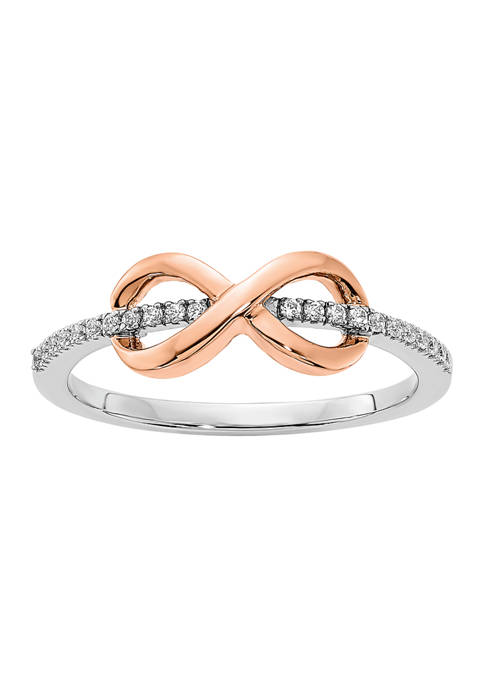 1/10 ct. t.w. Diamond infinity Ring in 14K Two-Tone Gold 