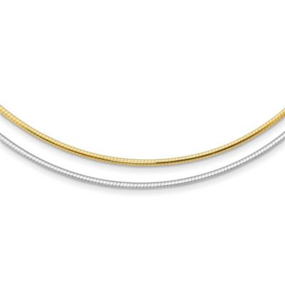 Belk & Co 14K Two-tone Reversible 2mm Omega Necklace, Yellow