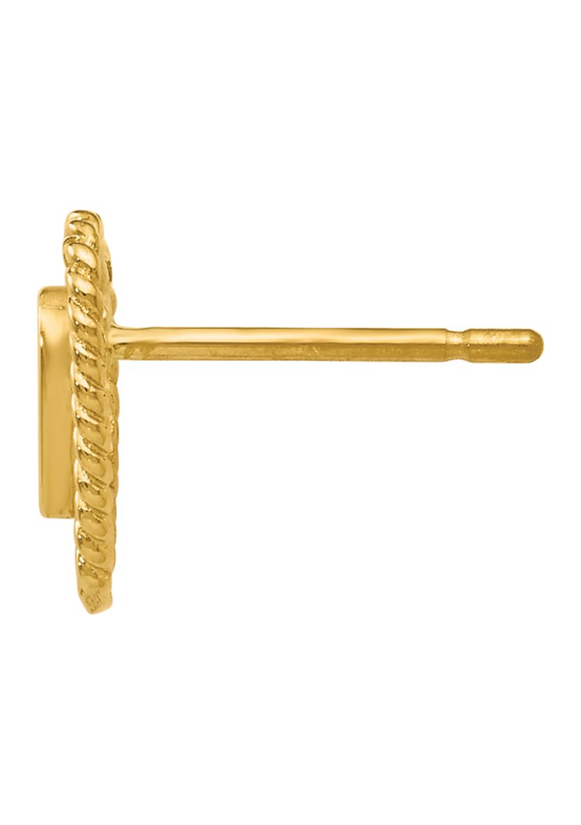 14K Yellow Gold Heart Earrings