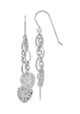 Belk & Co 14K White Gold Dangle Heart Earrings