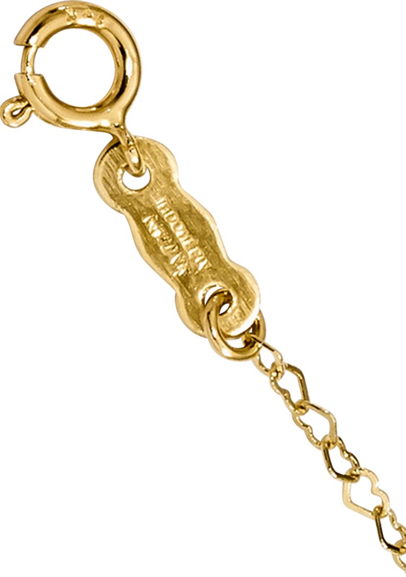 Polished Open Hearts on Heart Link Station Necklace in 14K Yellow Gold 