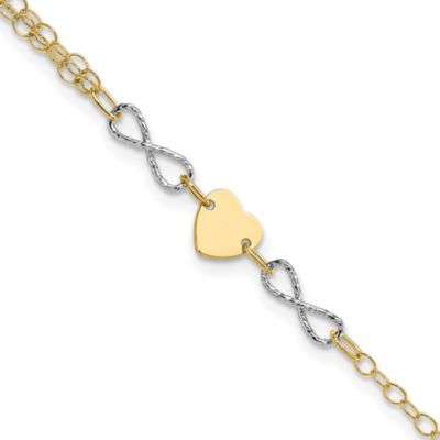 Belk & Co 14K Two-tone Polished Infinity and Heart Bracelet