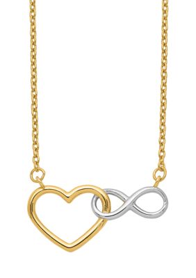 Belk & Co Infinity Symbol Necklace in 14K Two-Tone Gold, Yellow, 17 in