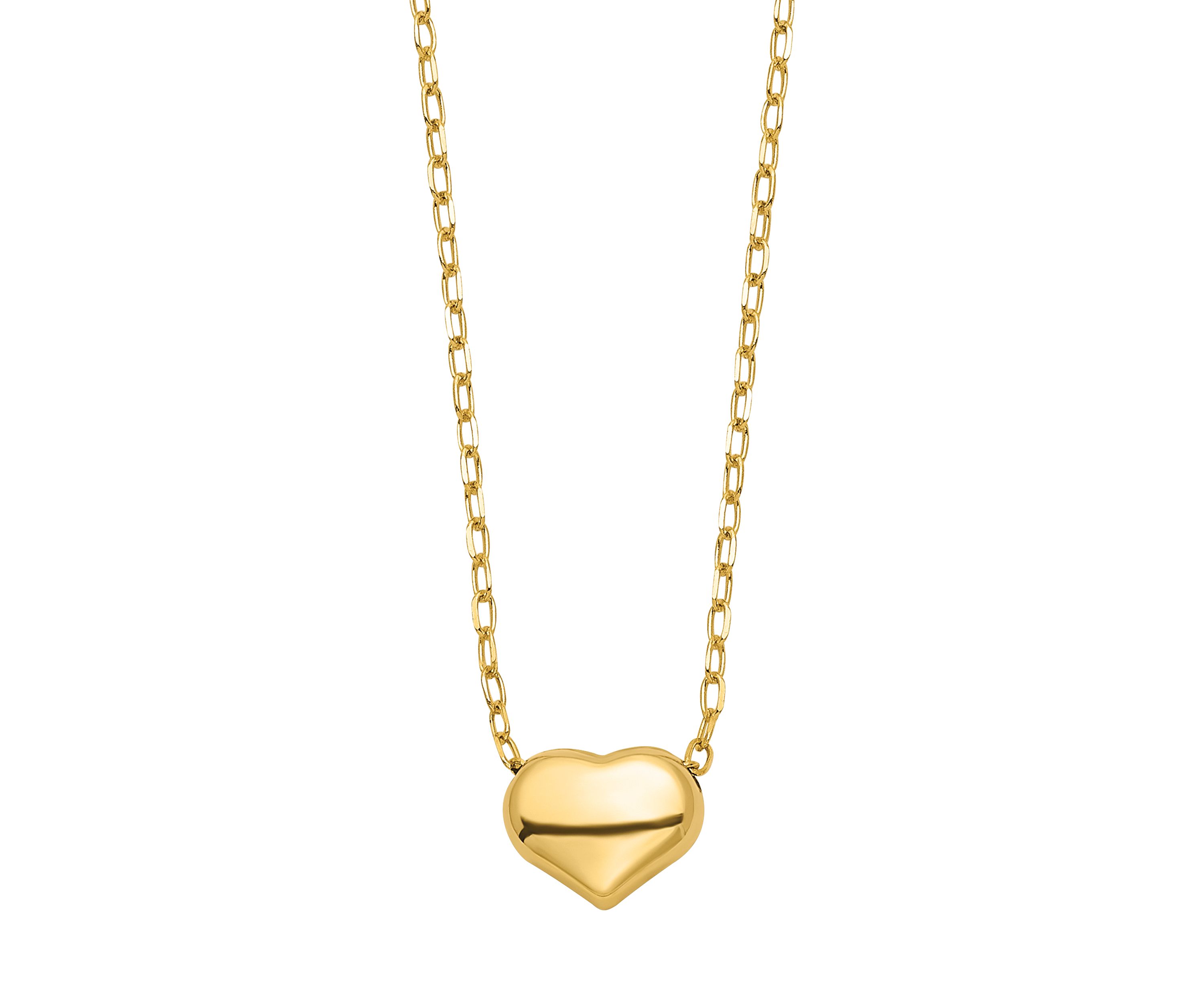 16.5 Inch Satin and Polished Star Necklace in 14K Yellow Gold 