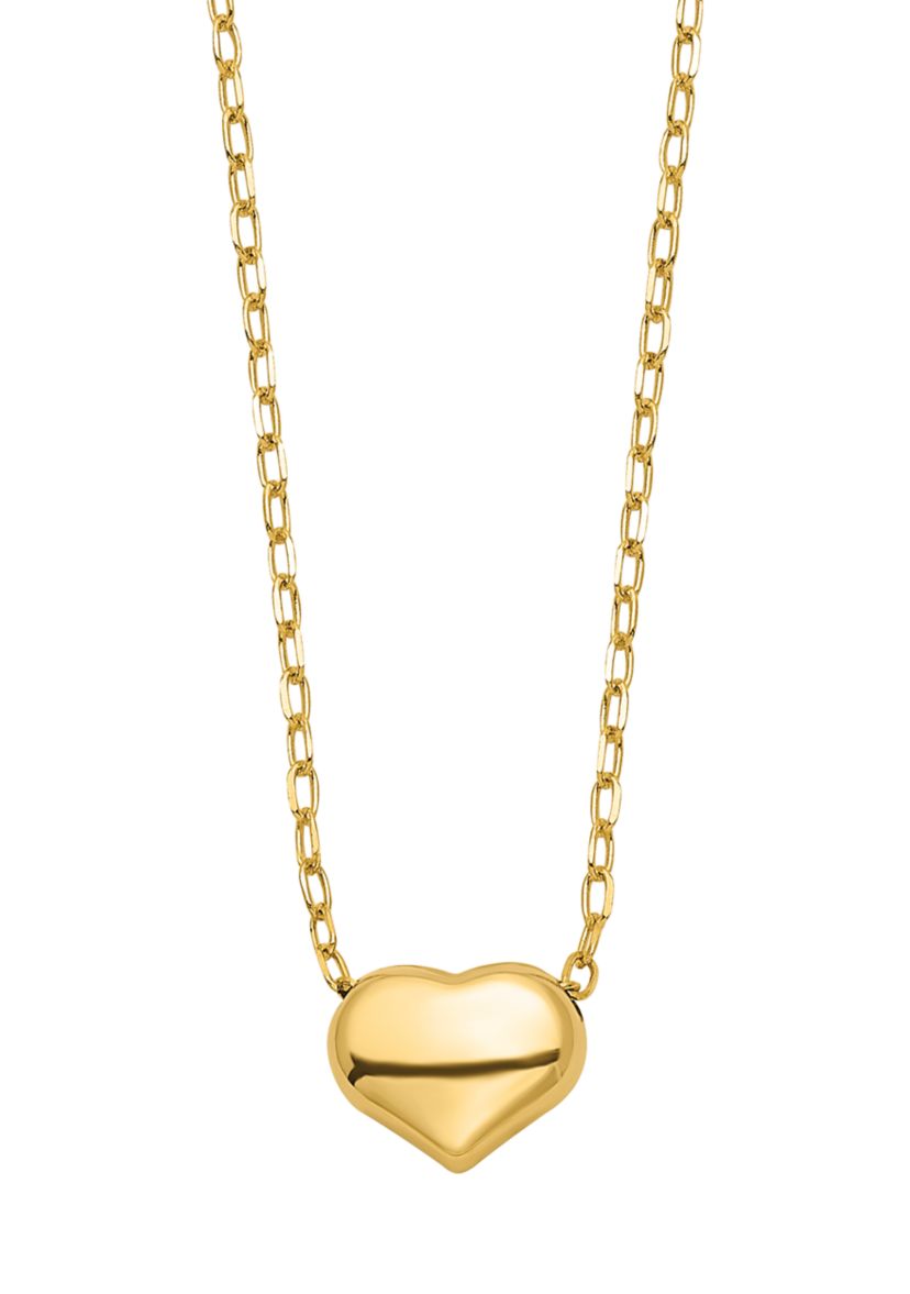 16.5 Inch Satin and Polished Star Necklace in 14K Yellow Gold 