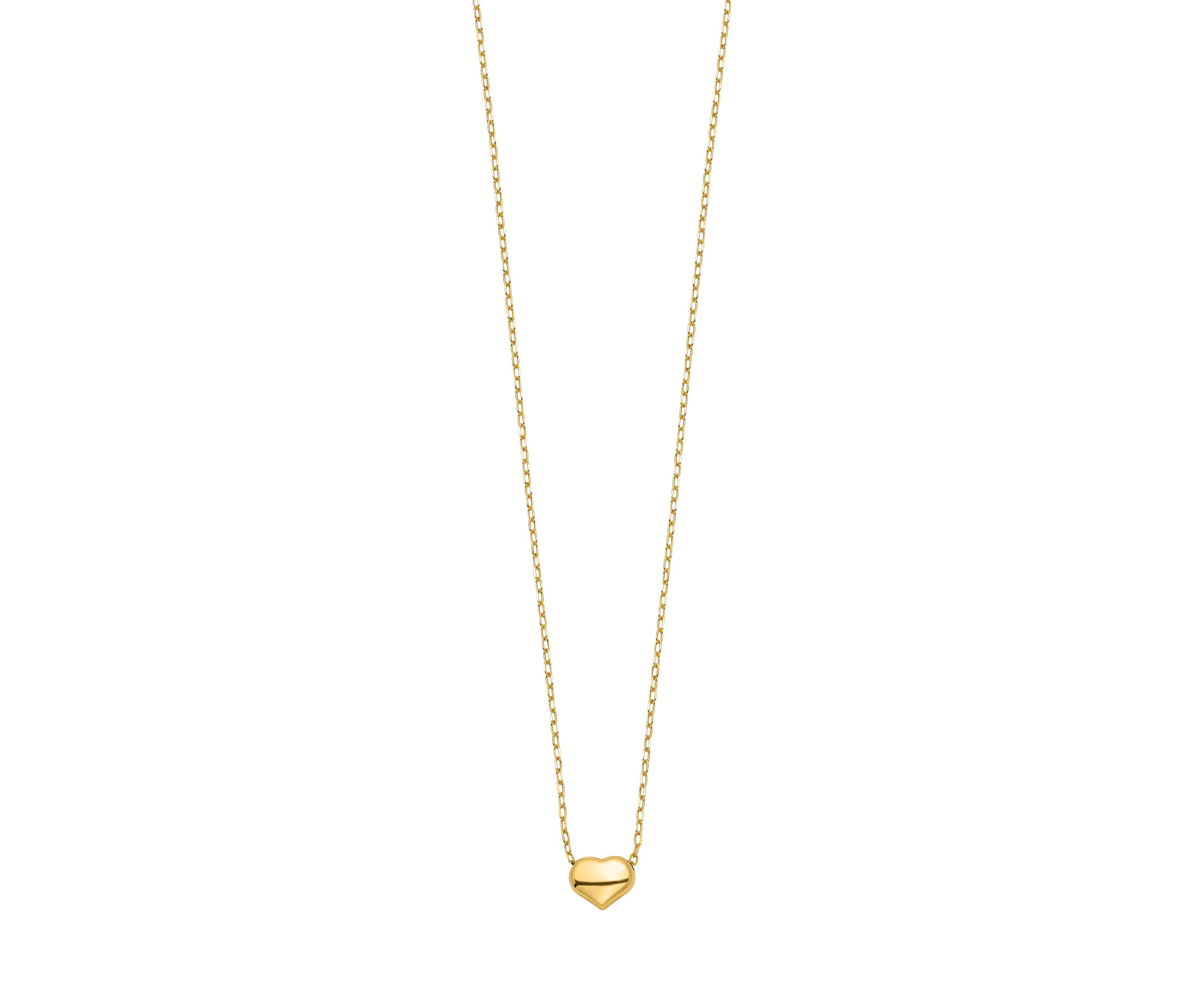 16.5 Inch Satin and Polished Star Necklace in 14K Yellow Gold 