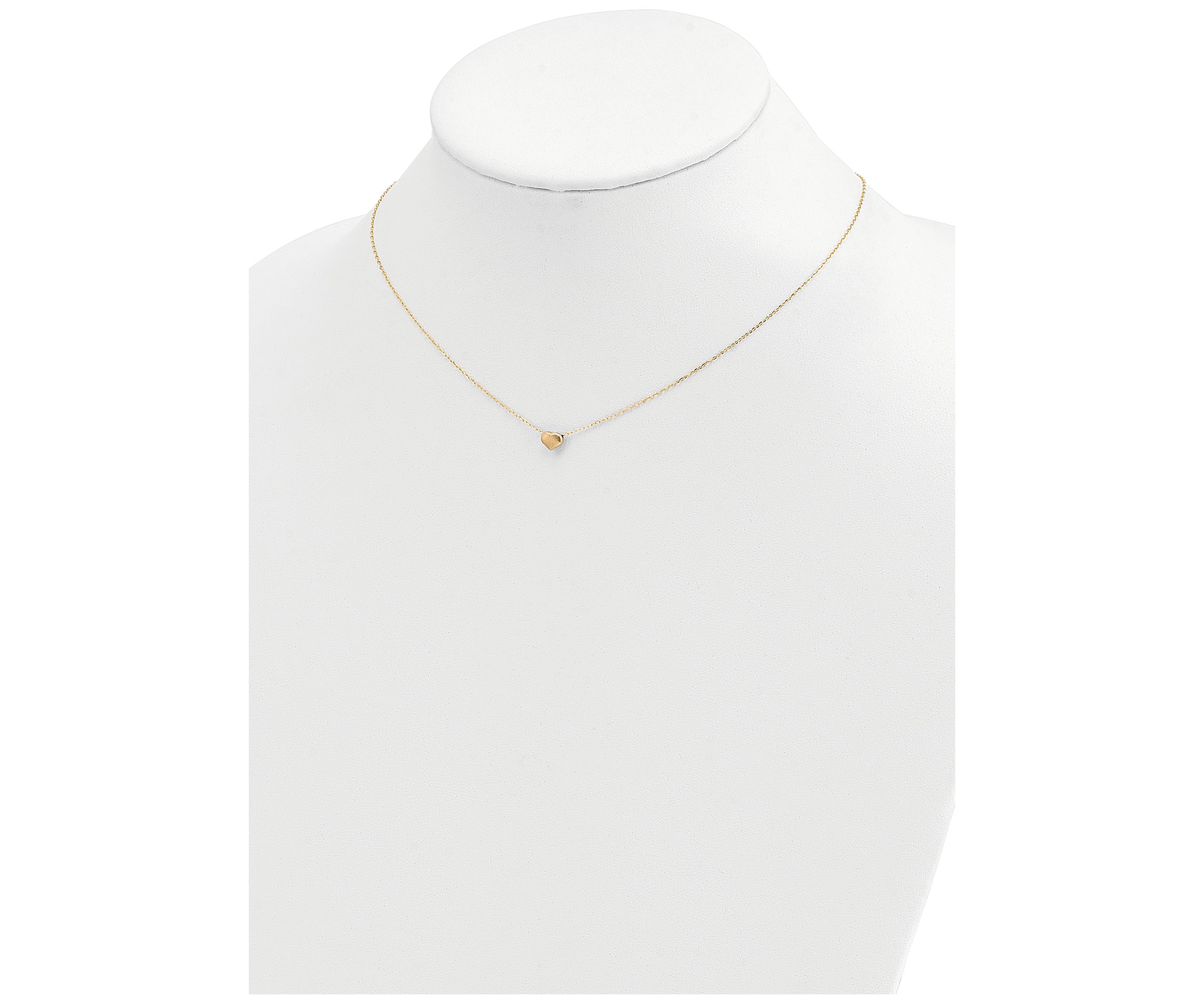 16.5 Inch Satin and Polished Star Necklace in 14K Yellow Gold 