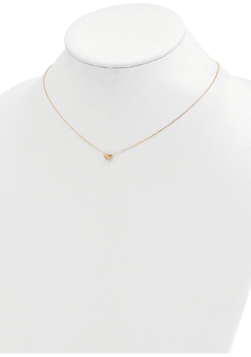 16.5 Inch Satin and Polished Star Necklace in 14K Yellow Gold 