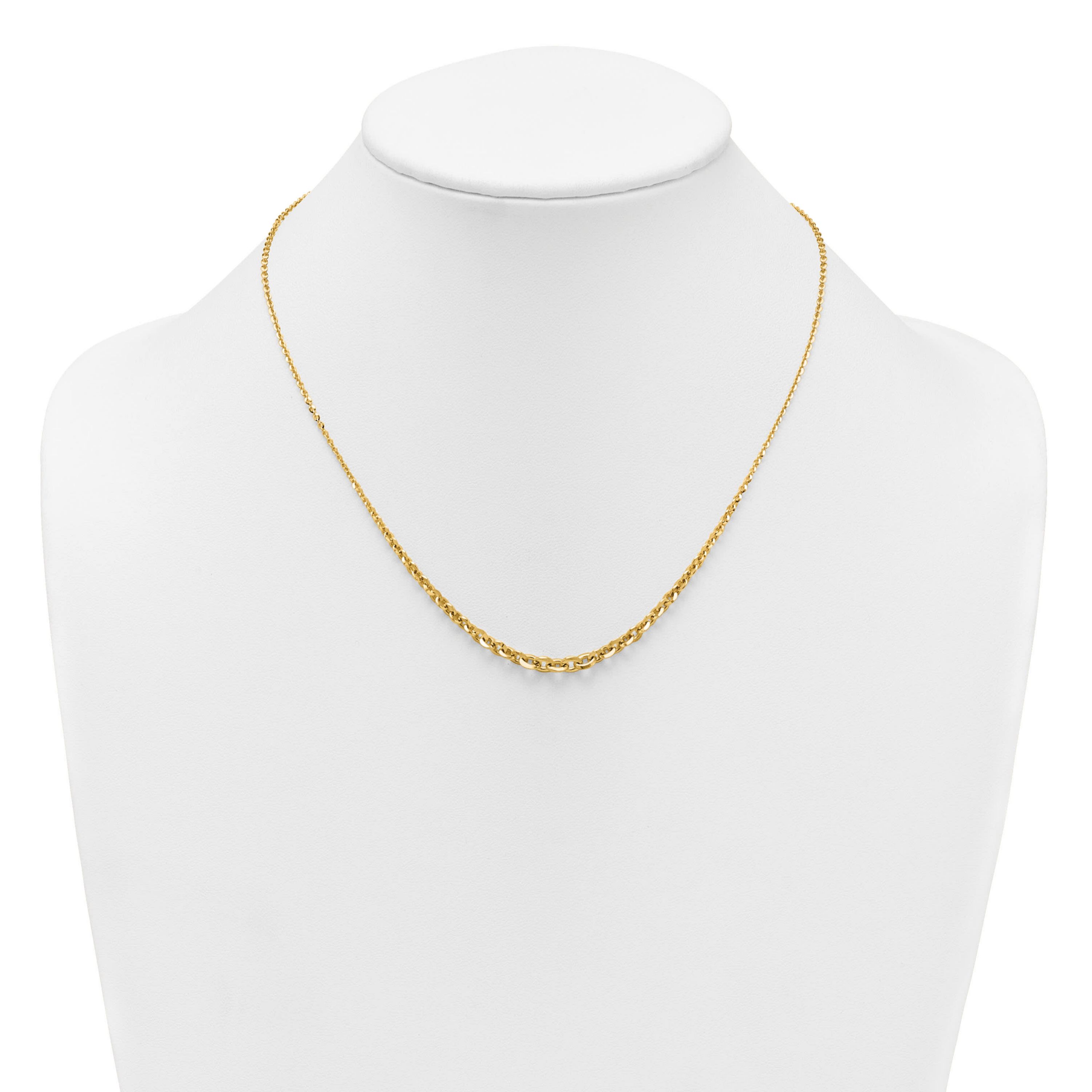 14K Yellow Gold Polished Fancy Graduated 18 inch Link Necklace