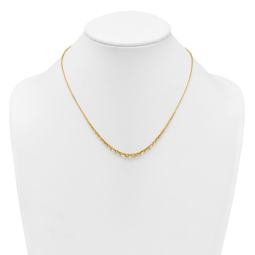 14K Yellow Gold Polished Fancy Graduated 18 inch Link Necklace