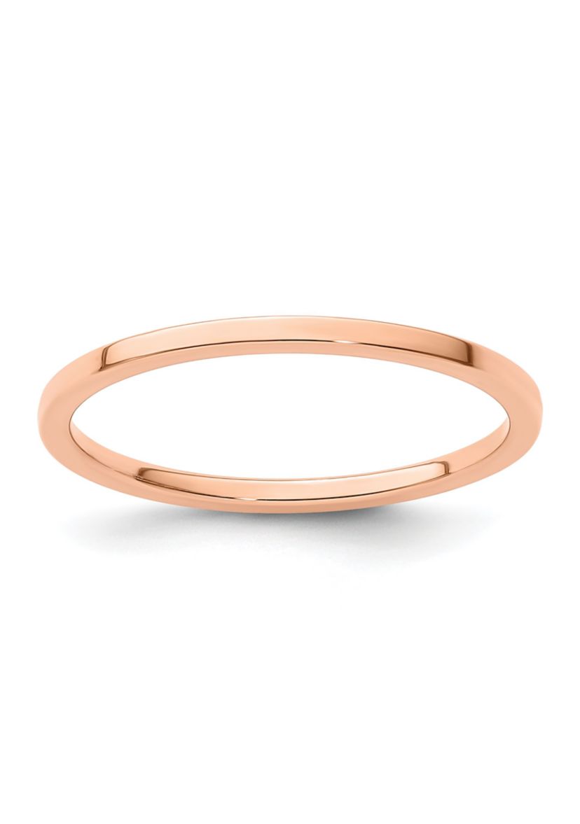 14K Gold 1.2mm Flat Stackable Band