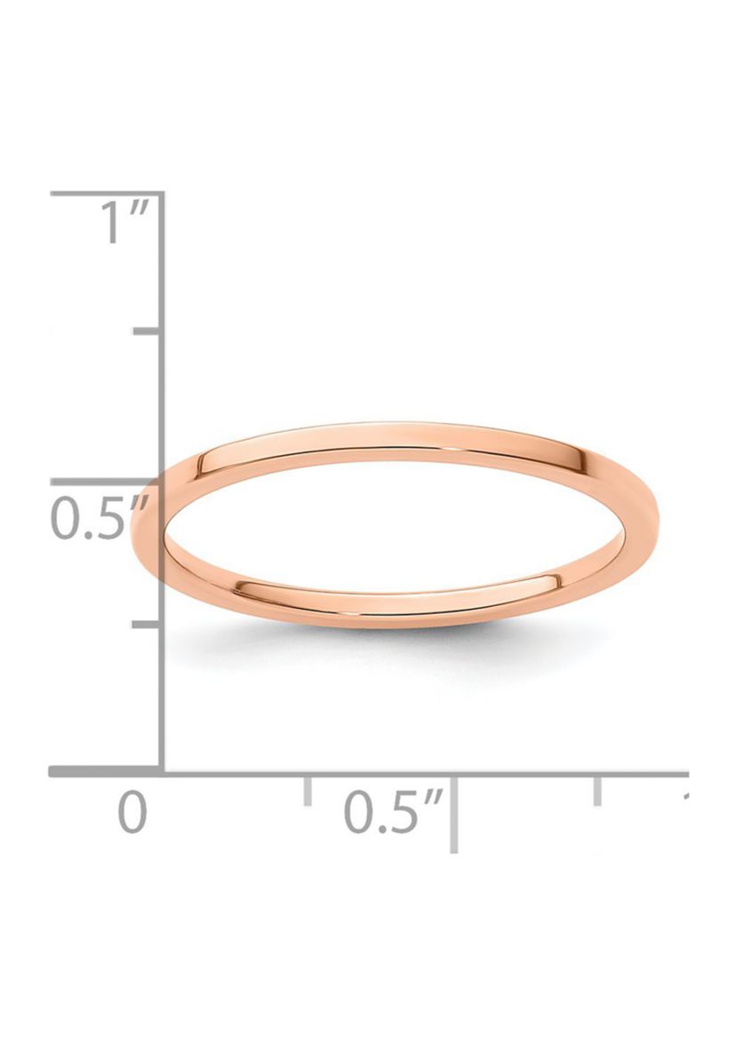 14K Gold 1.2mm Flat Stackable Band