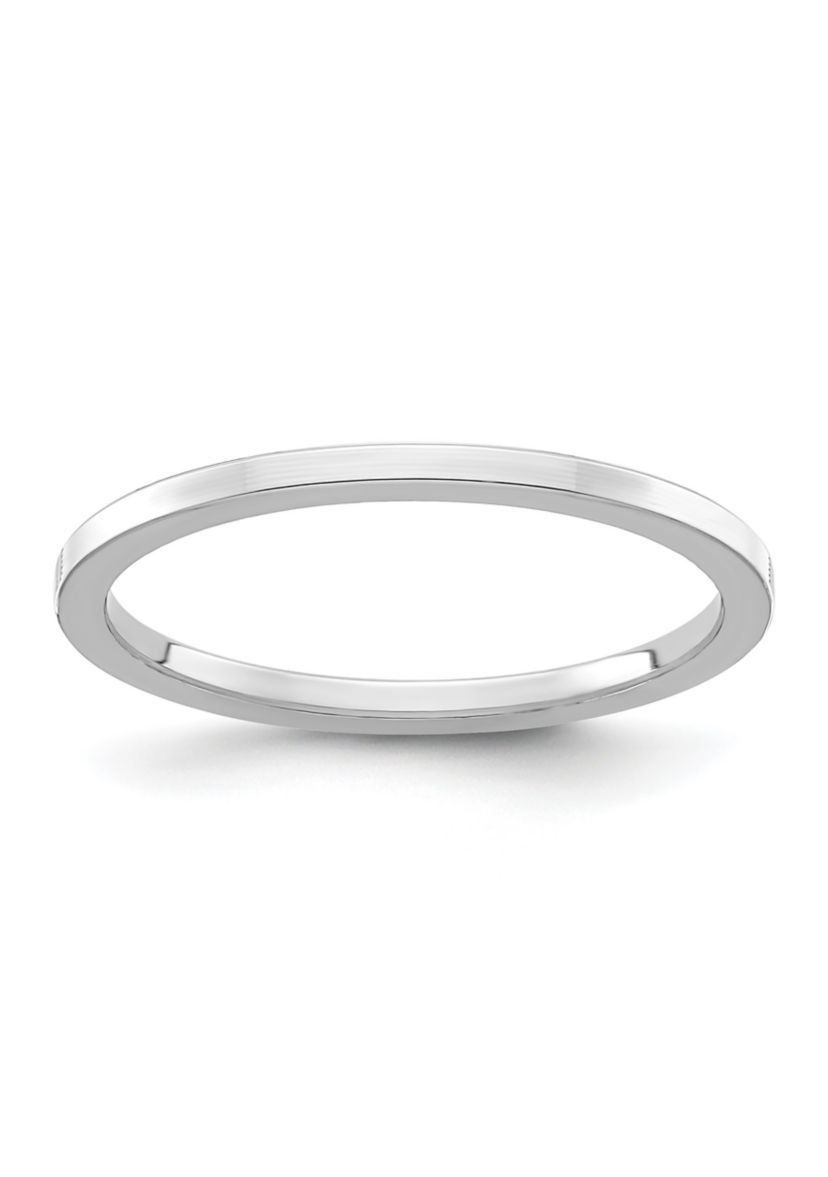 14K Gold 1.2mm Flat Stackable Band