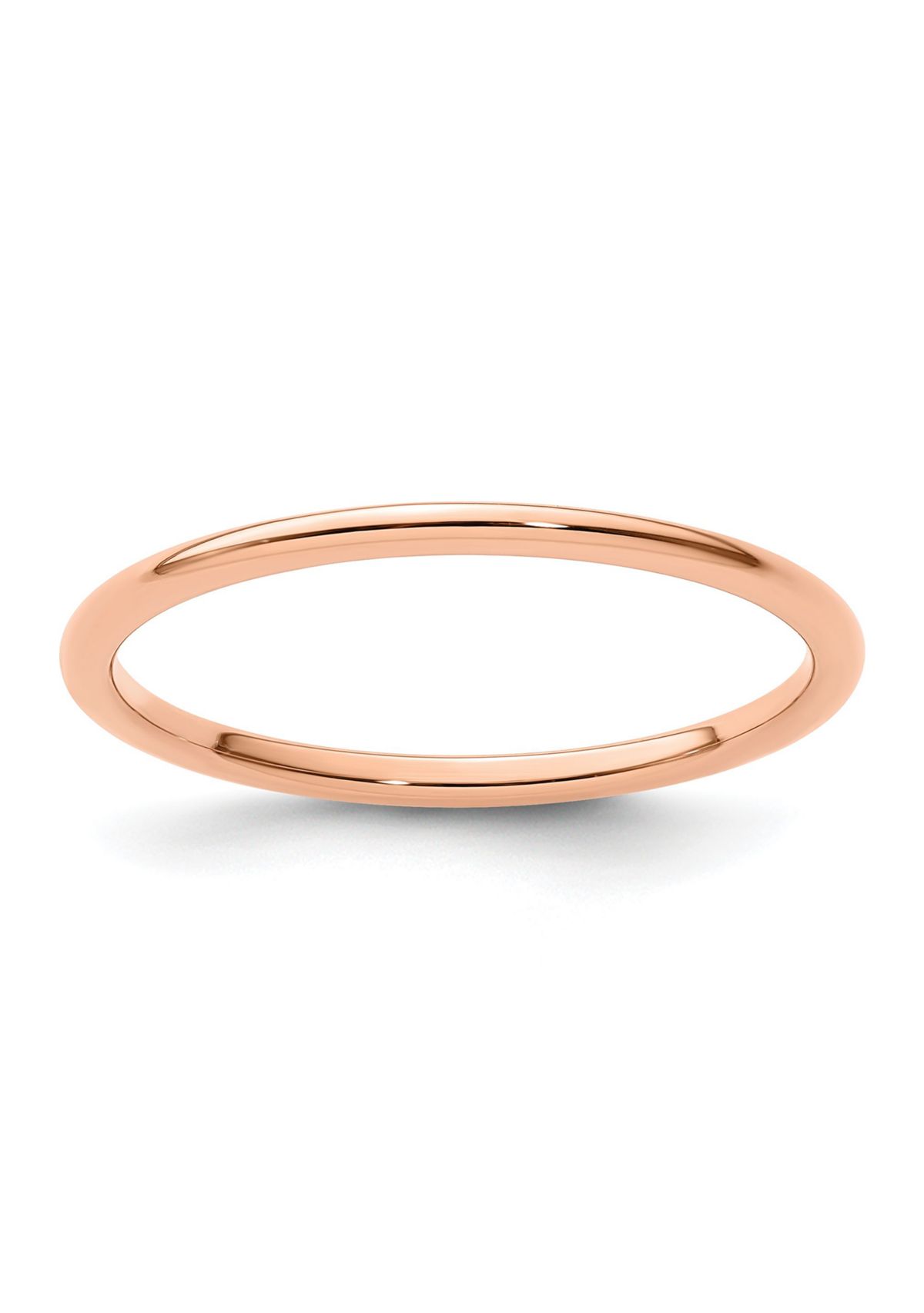 14K Gold 1.2mm Half Round Stackable Band