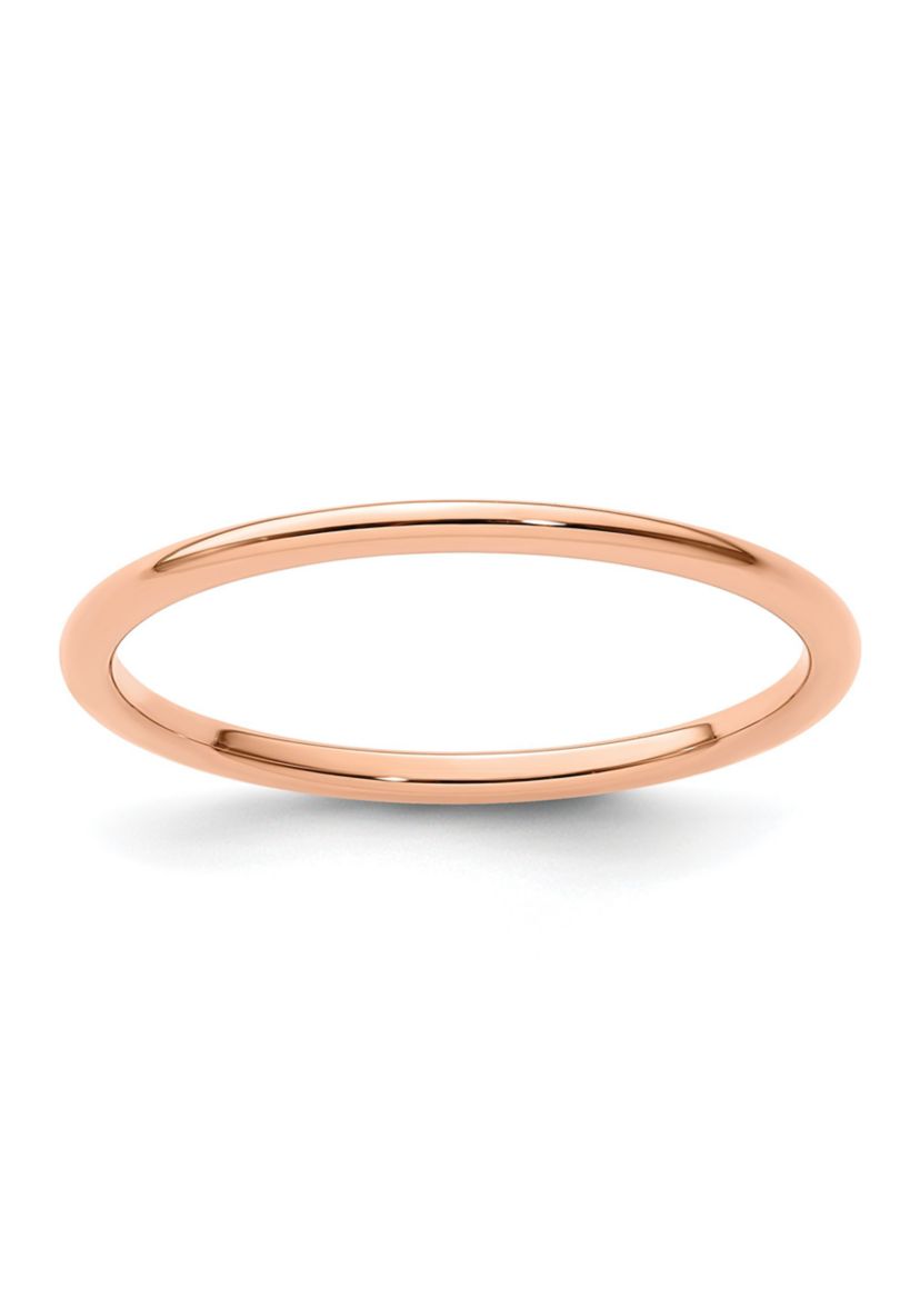 14K Gold 1.2mm Half Round Stackable Band