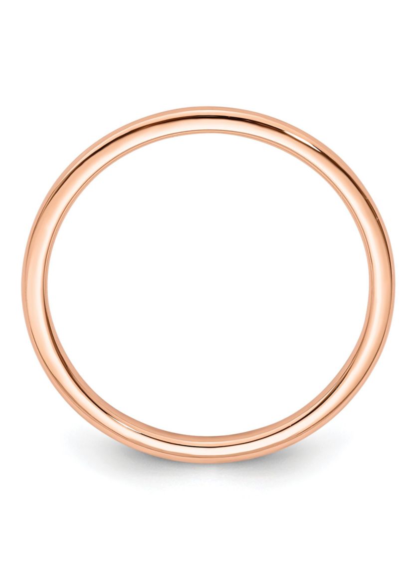 14K Gold 1.2mm Half Round Stackable Band