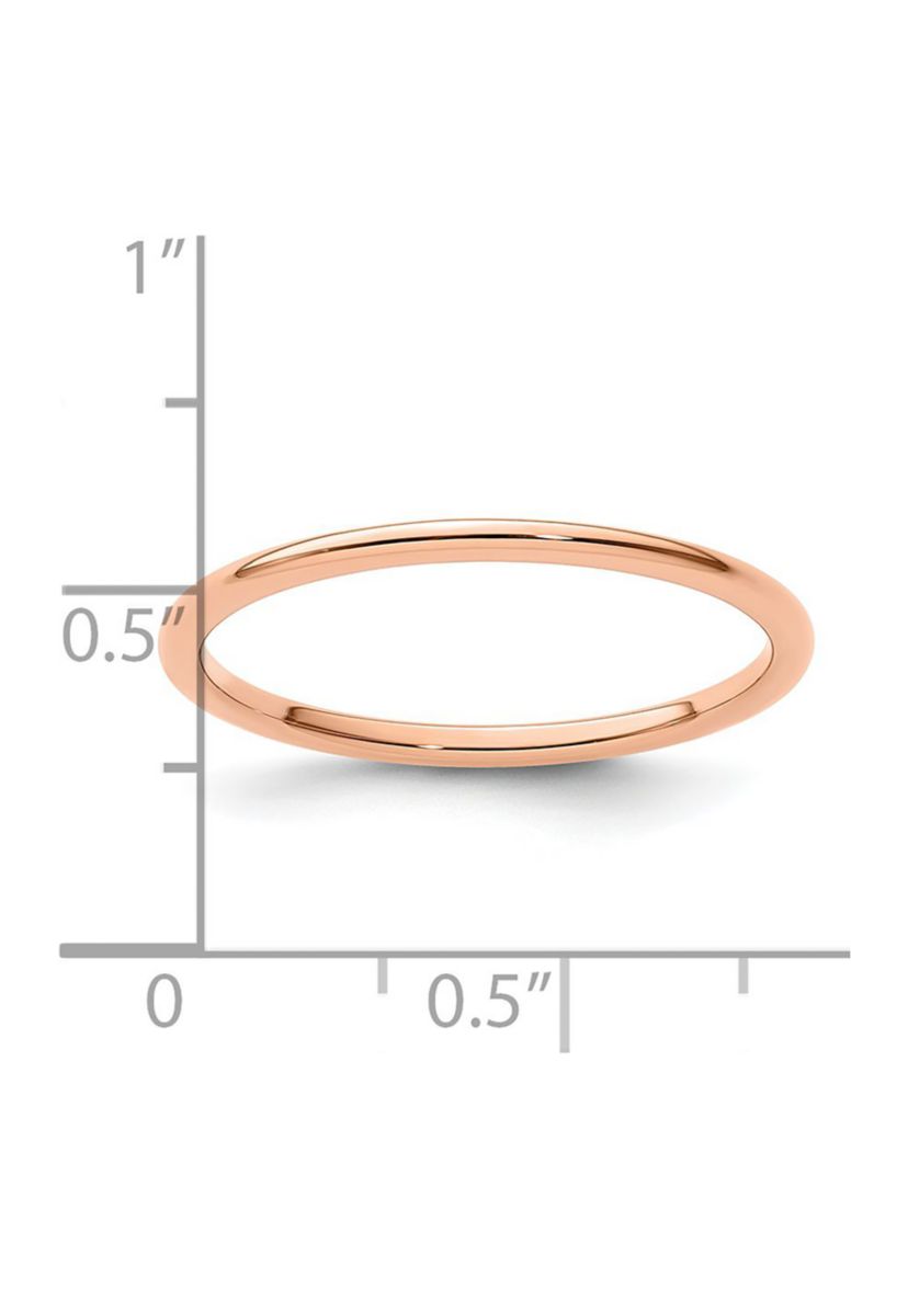 14K Gold 1.2mm Half Round Stackable Band