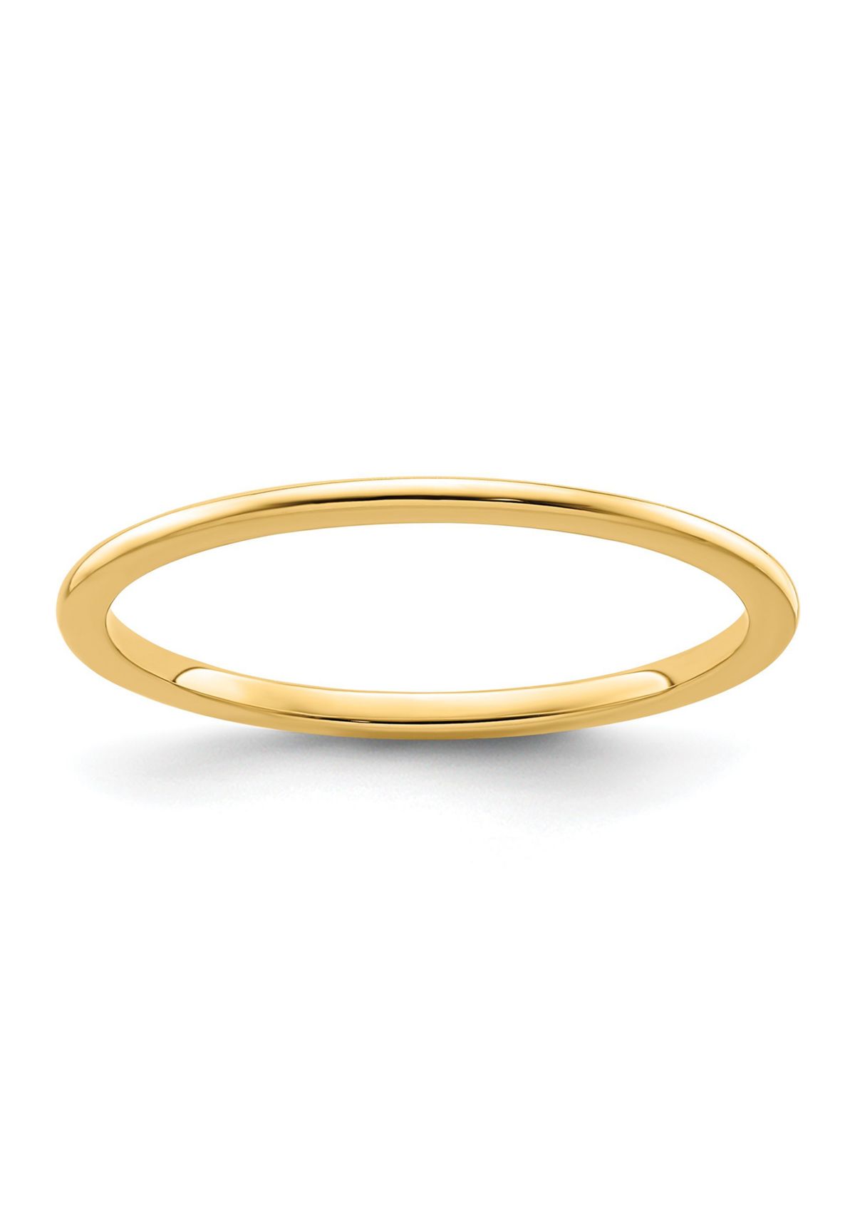 14K Gold 1.2mm Half Round Stackable Band
