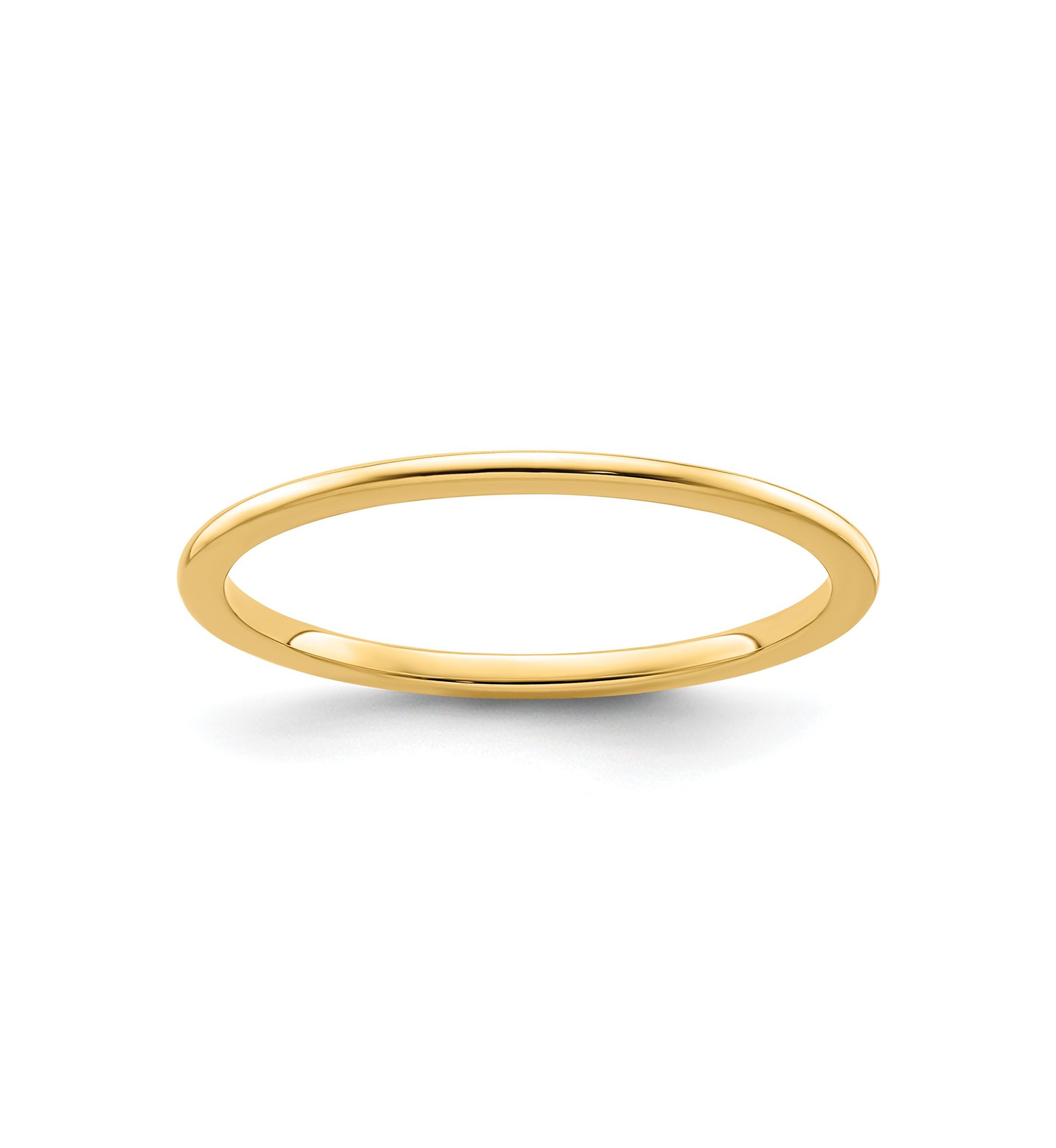 14K Gold 1.2mm Half Round Stackable Band