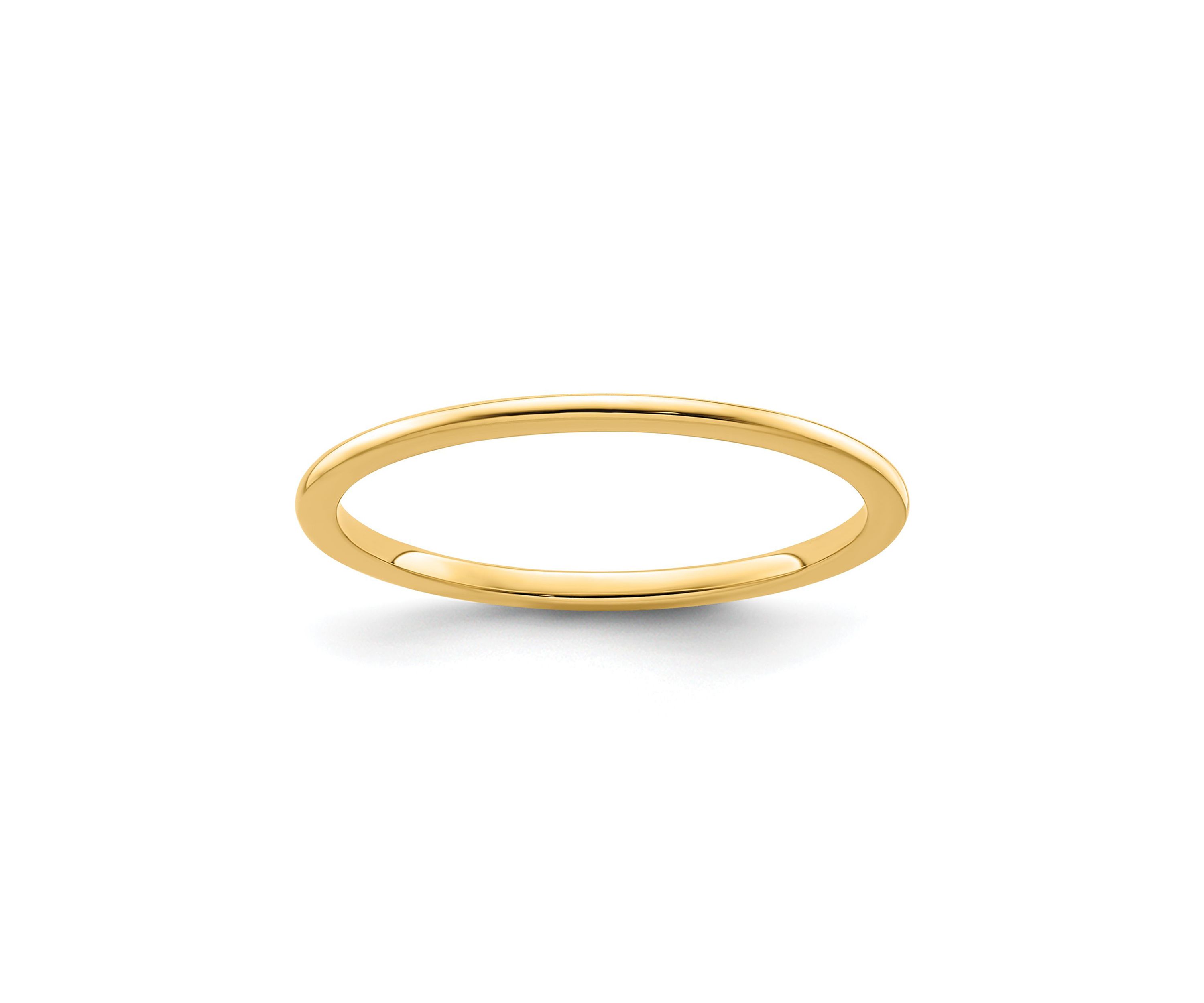 14K Gold 1.2mm Half Round Stackable Band