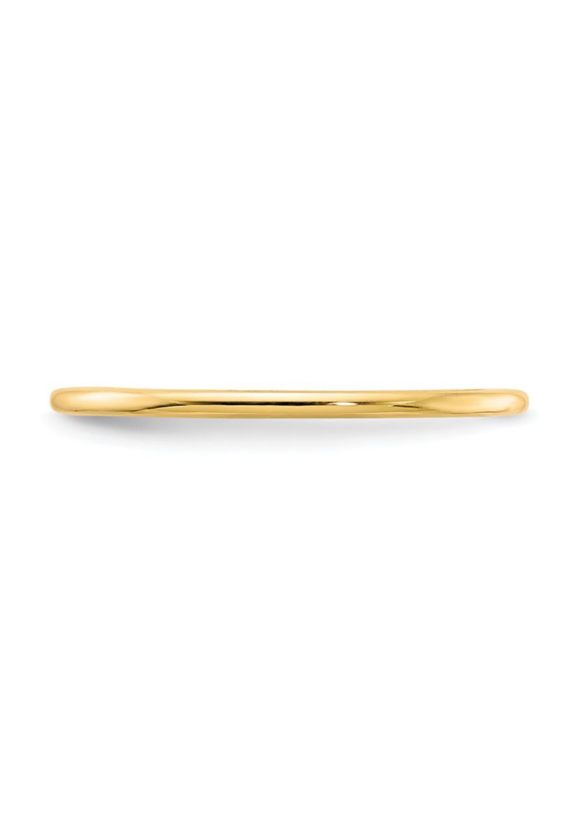 14K Gold 1.2mm Half Round Stackable Band