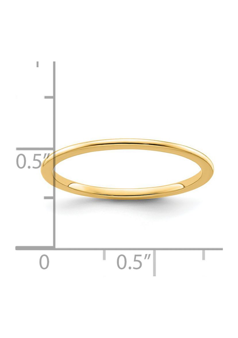 14K Gold 1.2mm Half Round Stackable Band