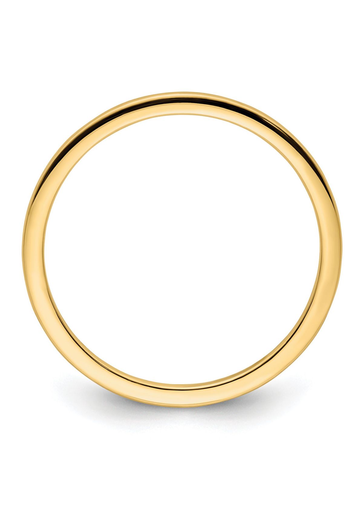 14K Gold 1.2mm Half Round Stackable Band