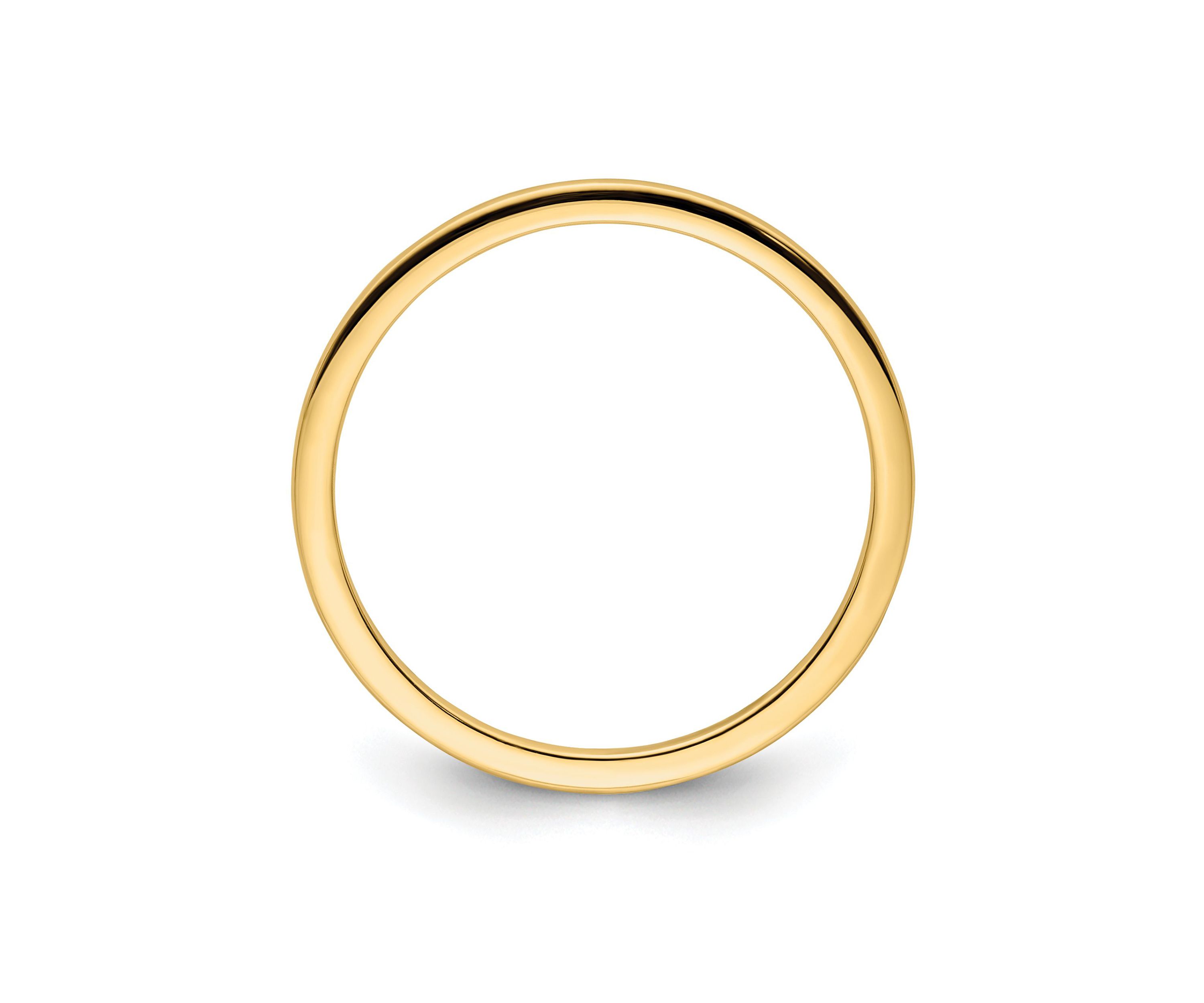 14K Gold 1.2mm Half Round Stackable Band