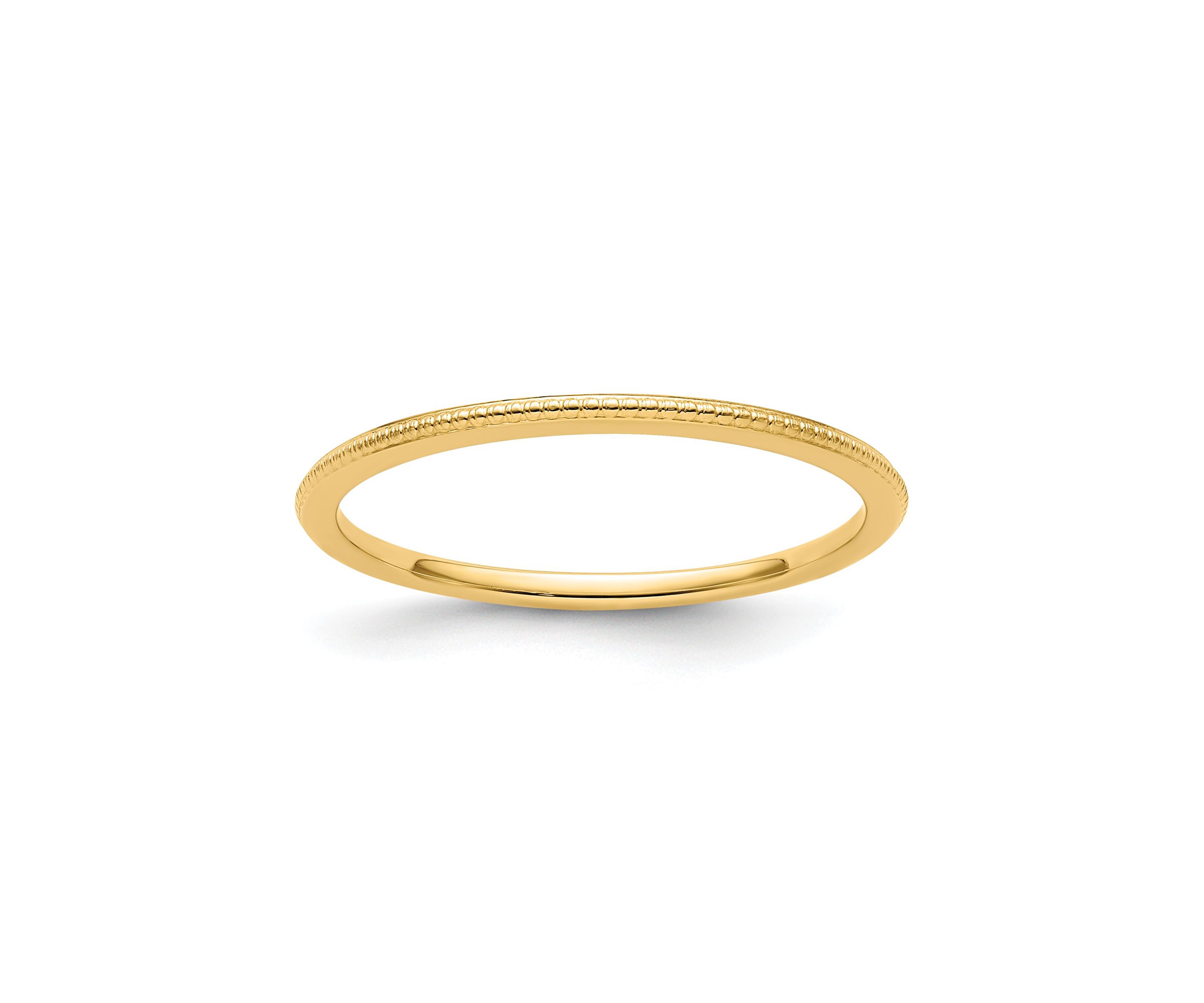 14K Gold 1.2mm Bead Stackable Band